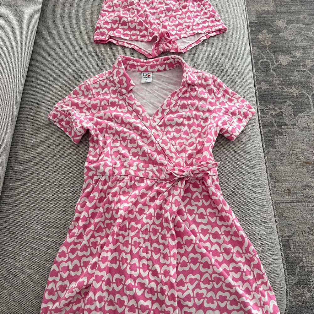 DVF GapKids Pink Heart Wrap Dress & Shorts